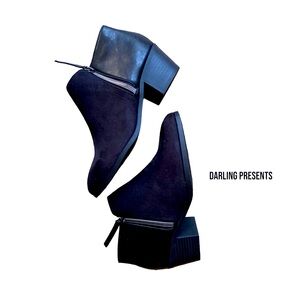 SODA SUEDE LEATHER ANKLE BOOTS WOMEN COLOR BLACK SIZE 6